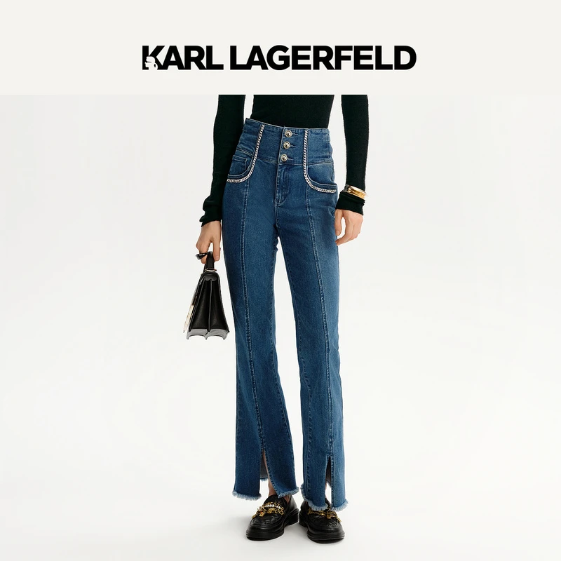 【大可专属】KARLLAGERFELD秋新高腰牛仔裤M22E1117