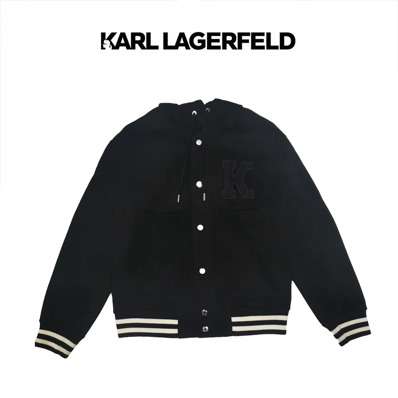【官方男装】KARL LAGERFELD卡尔拉格斐连帽毛呢夹克1K1D70101024