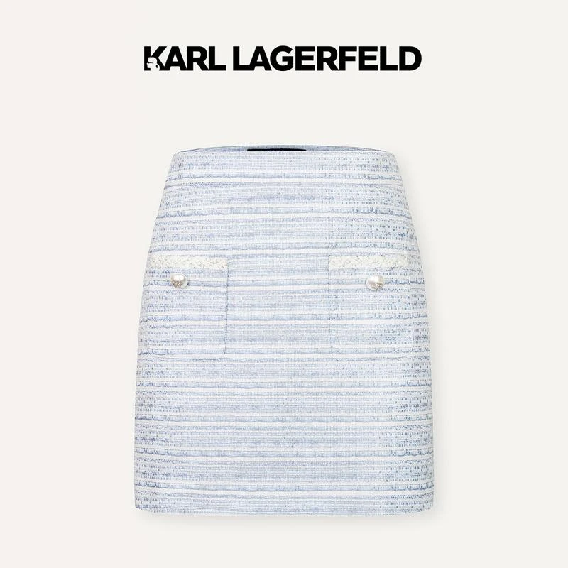 【尤莱特】KARL LAGERFELD卡尔拉格斐春双袋小香风A字半裙E42W1201