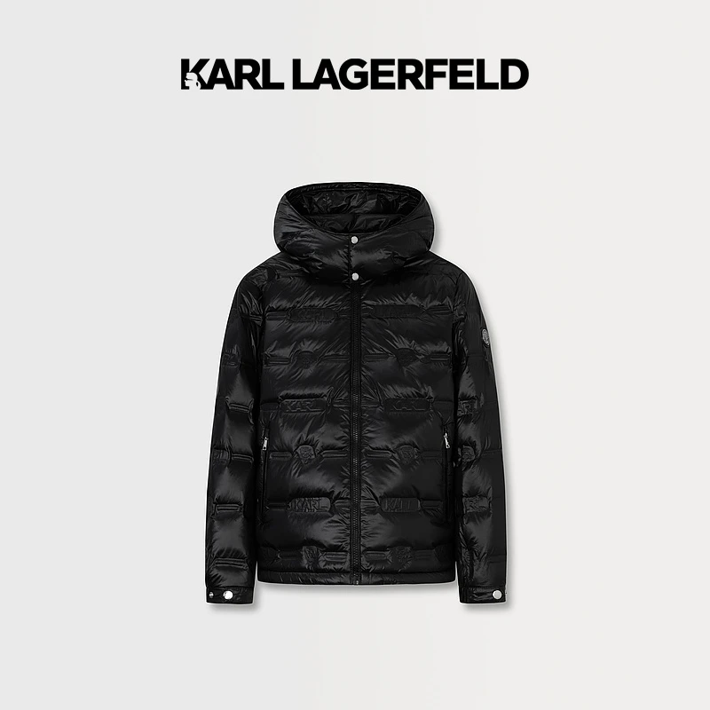 【臻享男装】KARL LAGERFELD卡尔拉格斐黑色羽绒服1K1B70108422