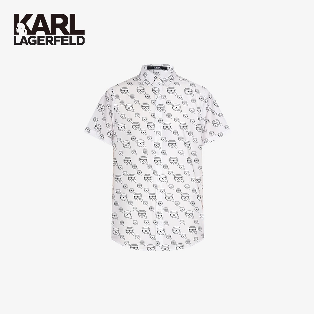 【官方男装】KARL LAGERFELD卡尔拉格斐IKONIK百搭短袖衬衫211N1601