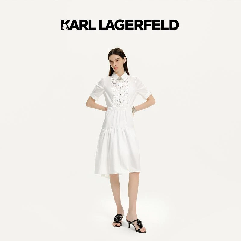 【搭搭专属】KARLLAGERFELD24夏镂空连衣裙老佛爷E42W1366