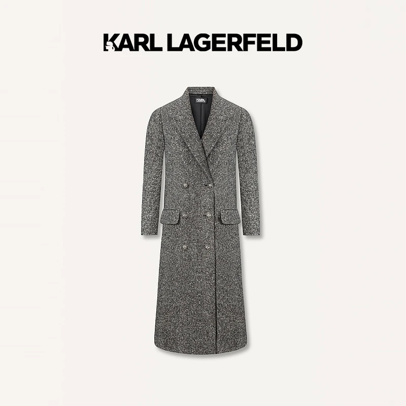 【米儿专属】KARL LAGERFELD卡尔拉格斐新款花灰大衣老佛爷K27E2953