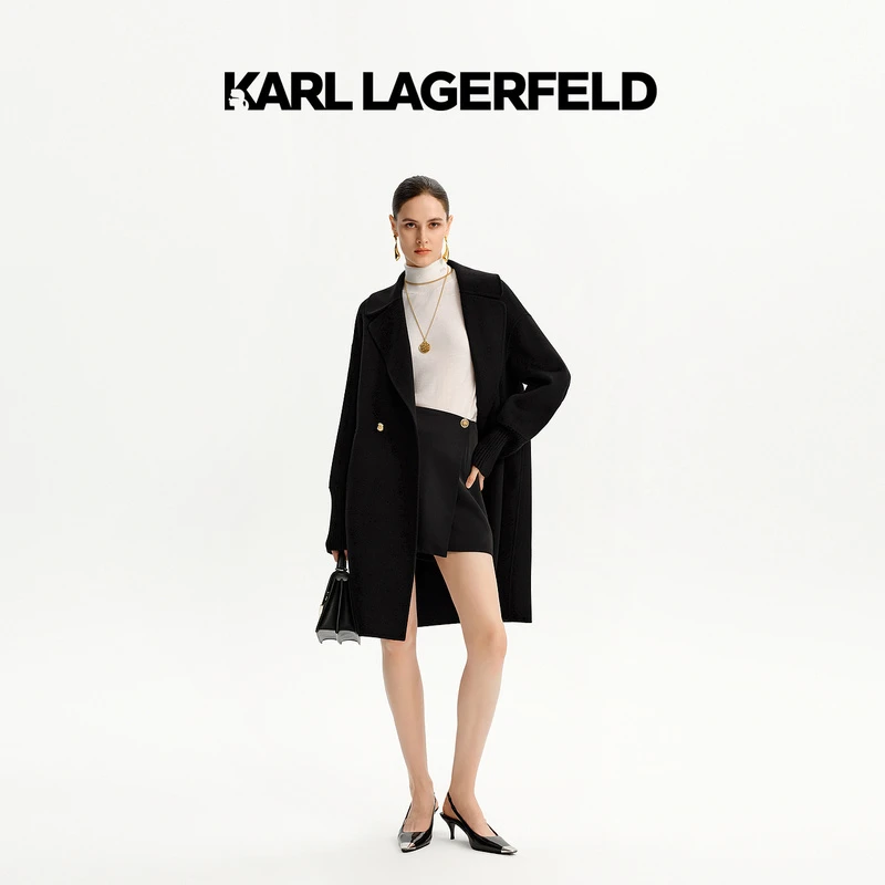 【大可专属】KARLLAGERFELD冬拼接袖羊毛大衣佛爷K27E2945