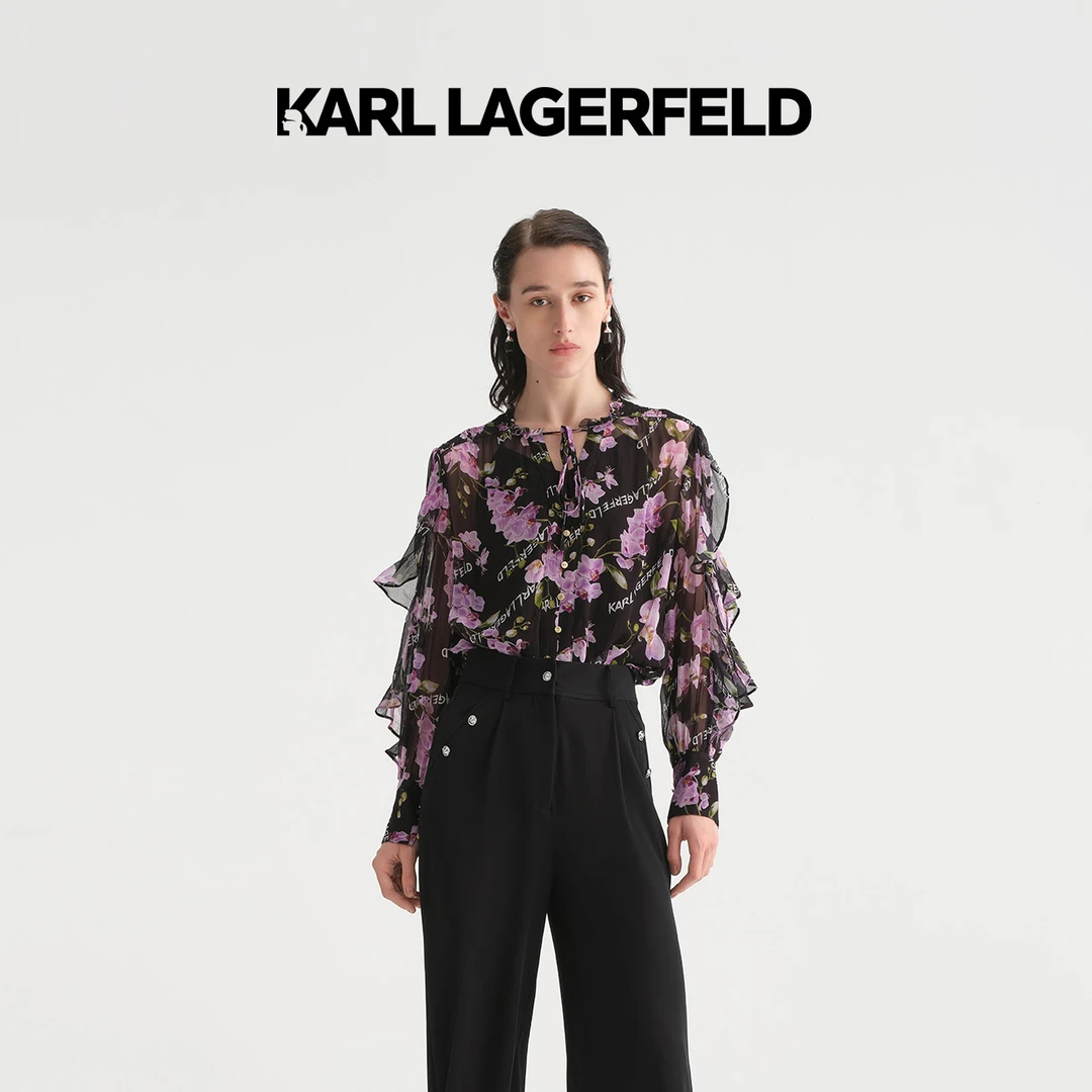【Angel专属】KARL LAGERFELD夏季新款印花上衣E33L1687