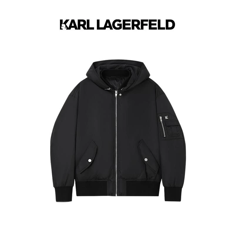 【官方男装】KARL LAGERFELD卡尔拉格斐秋袋拉链羽绒夹克237M1463