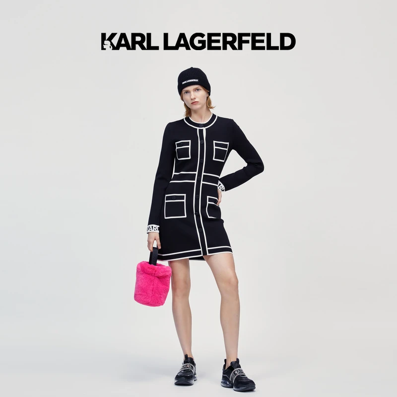 【官方】KARL LAGERFELD卡尔拉格斐小香风针织连衣裙E37W1347