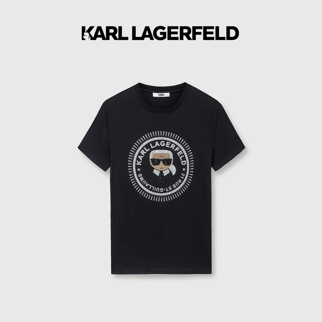 KARL LAGERFELD卡尔拉格斐2023夏季印花纯棉短袖T恤1K1B30602199