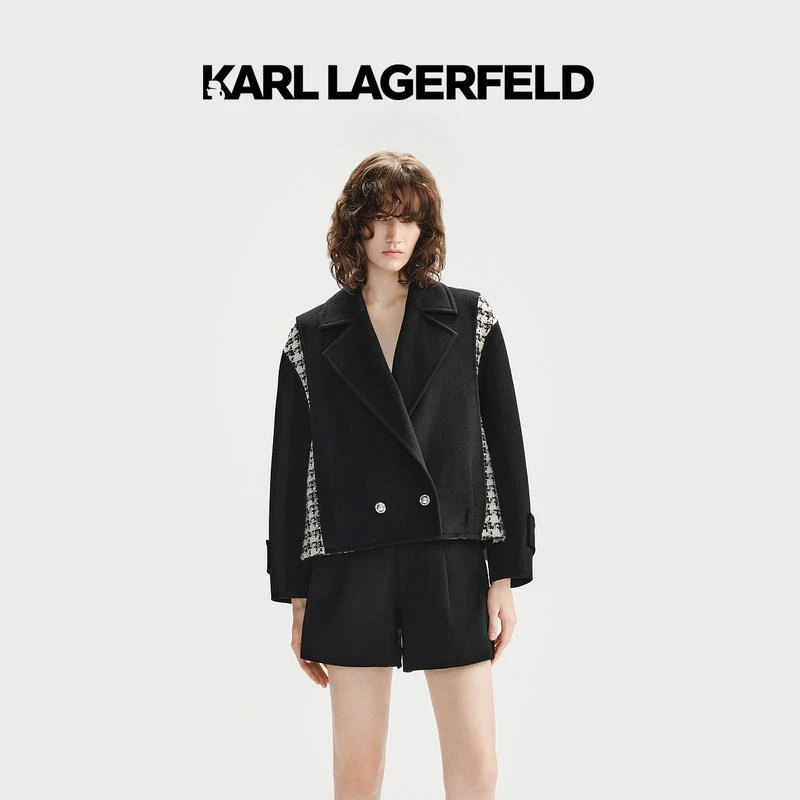 【Banjour专属】KARL LAGERFELD秋季拼接外套老佛爷E37W1545