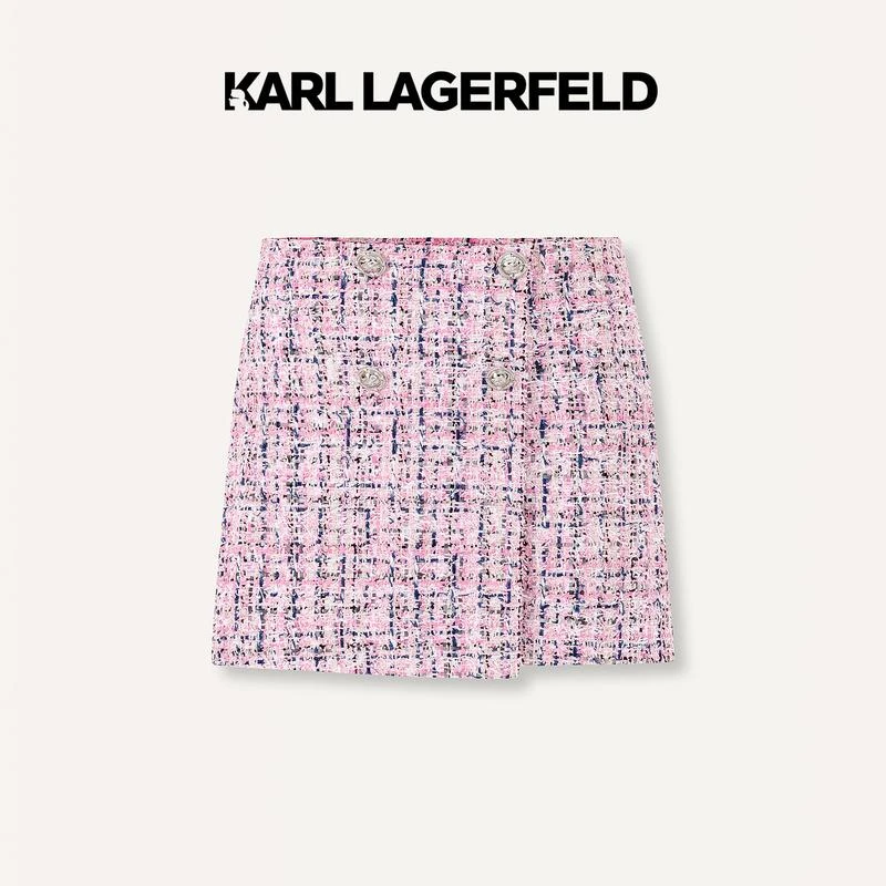 【丽公主专享】KARLLAGERFELD春斜门襟小香风短裤E41W1004