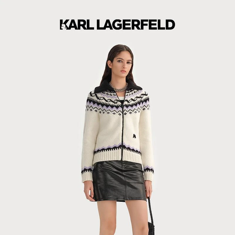 【晨粉专享价】KARL LAGERFELD2023秋款费尔岛毛衣开衫236L2089