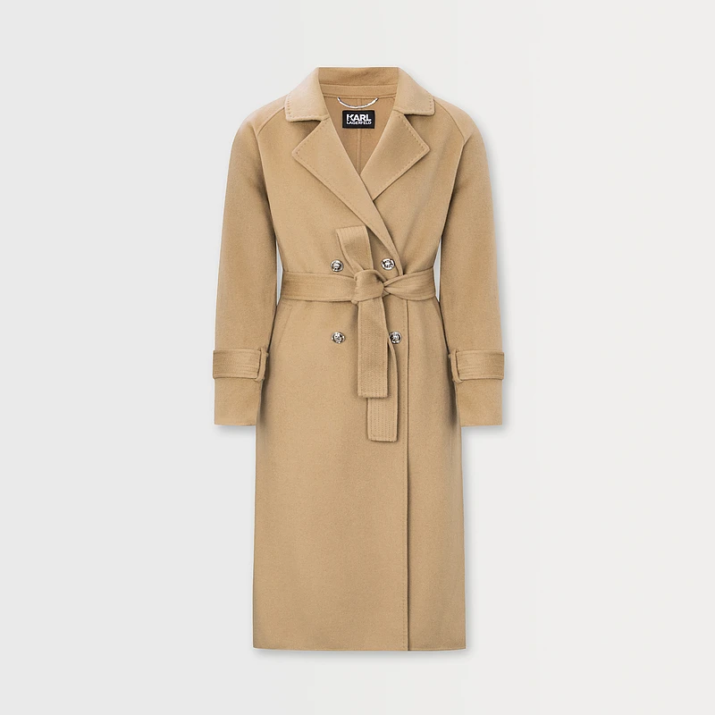 【赵老板专属】KARLLAGERFELD长款配腰带双面呢大衣M174