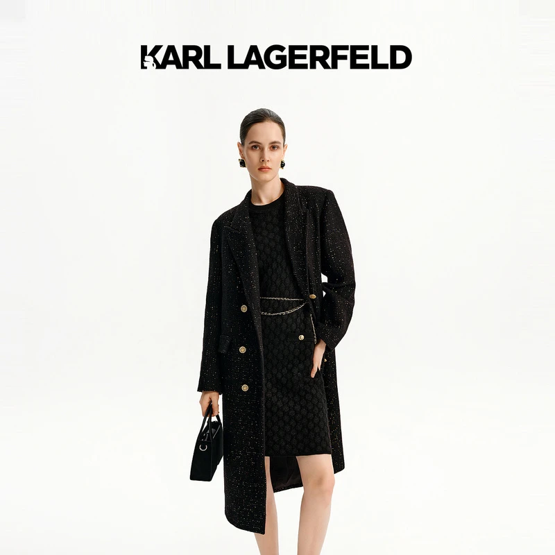 【官方】KARL LAGERFELD卡尔拉格斐24冬新款长款大衣老佛爷K27E2915