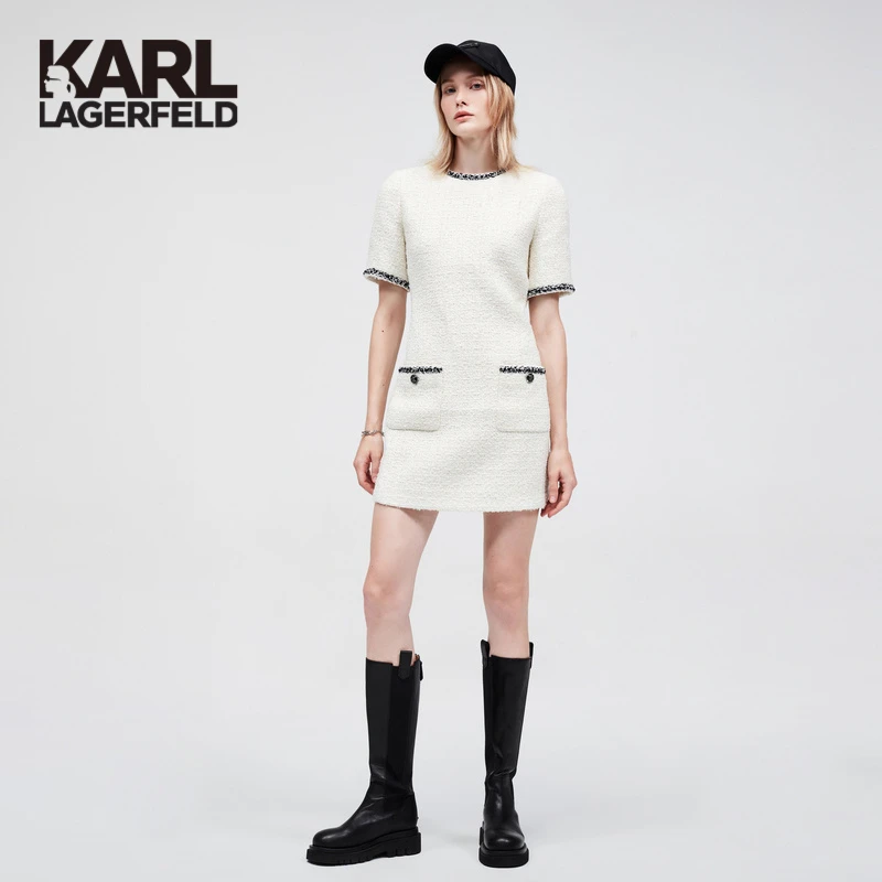 【官方】KARL LAGERFELD卡尔拉格斐小香风连衣裙老佛爷E37W1393