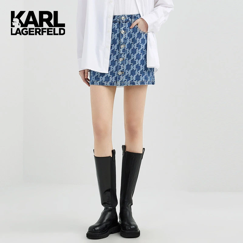 【大可专属】KARLLAGERFELD夏季新女士牛仔半身短裙E32L1809