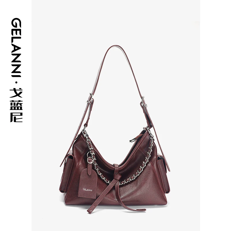 品牌限定复古机车包2483611酒红