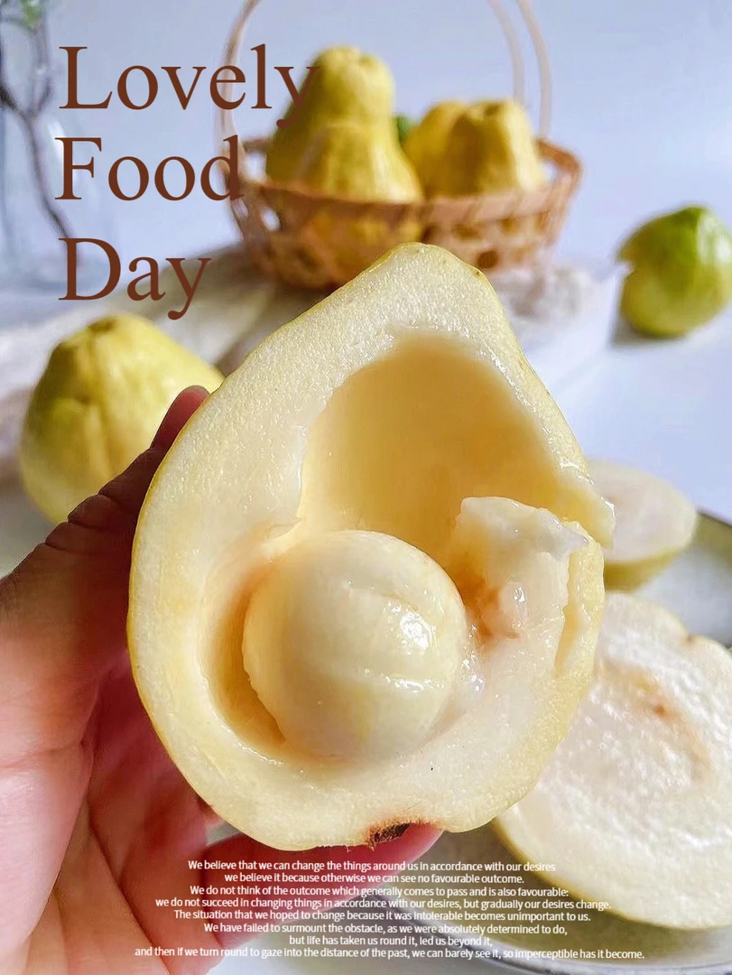 新鲜奶油芭乐口感香甜软糯皮薄多汁白心番石榴原生态水果现摘现发