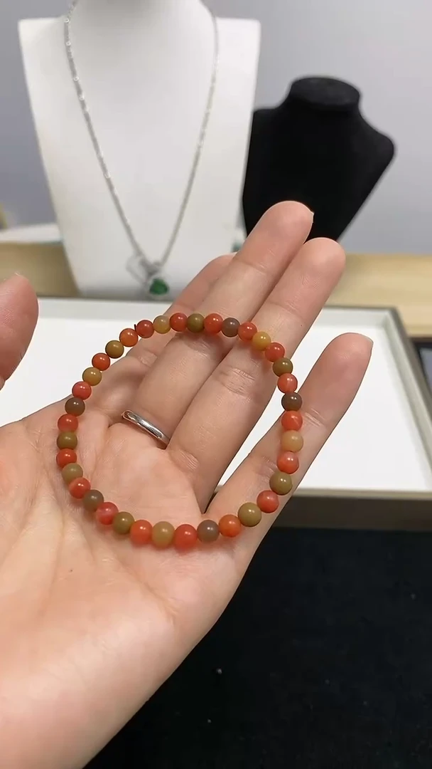 【闪购商品】南红玛瑙颈饰未镶嵌FG6490-南红玛瑙5mm左右单圈手链