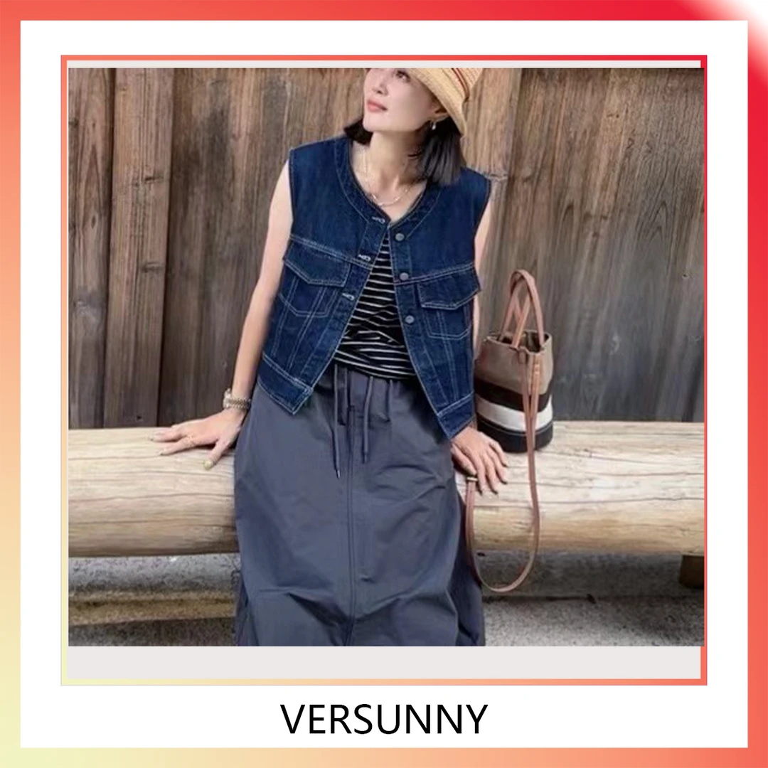 (5870)时尚新款韩版宽松休闲百搭牛仔马甲