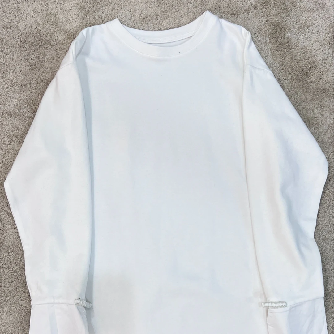 B-5708新款宽松休闲百搭国风盘扣长袖T桖