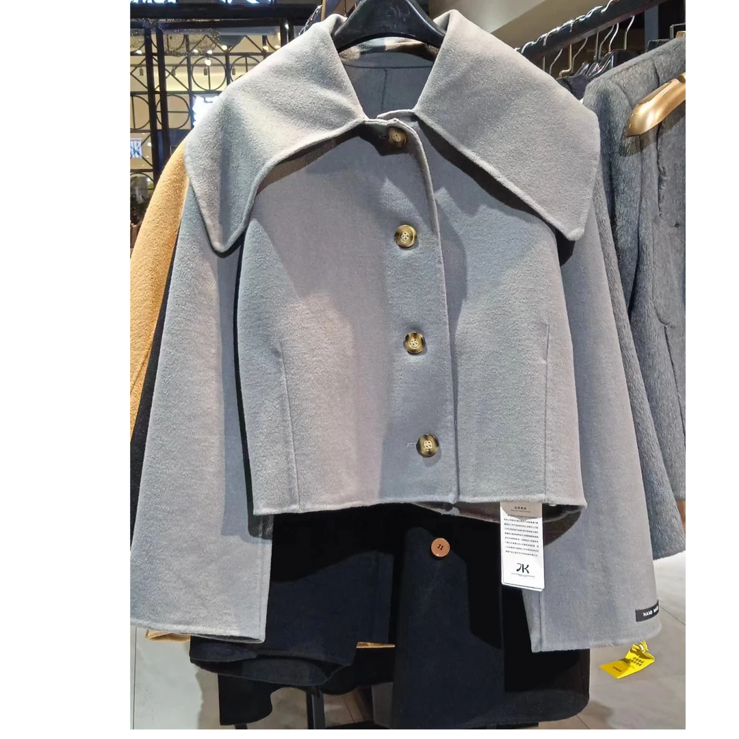 22801大领子大衣外套洋气