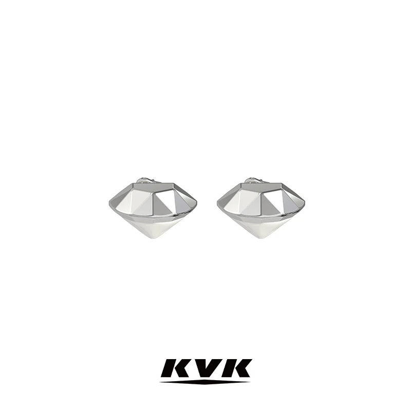 KVK 铜合金耳饰 WHITE 白系列银钻耳钉轻奢时尚小众百搭精致气质