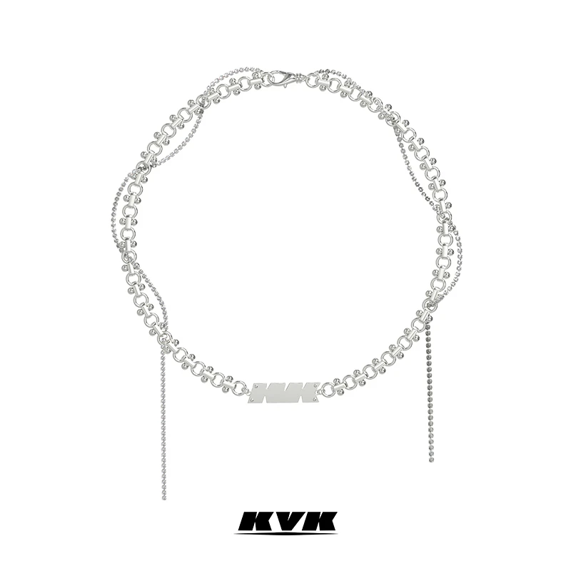 KVK 铜合金项链   THE NET 网系列织线流动组合项链