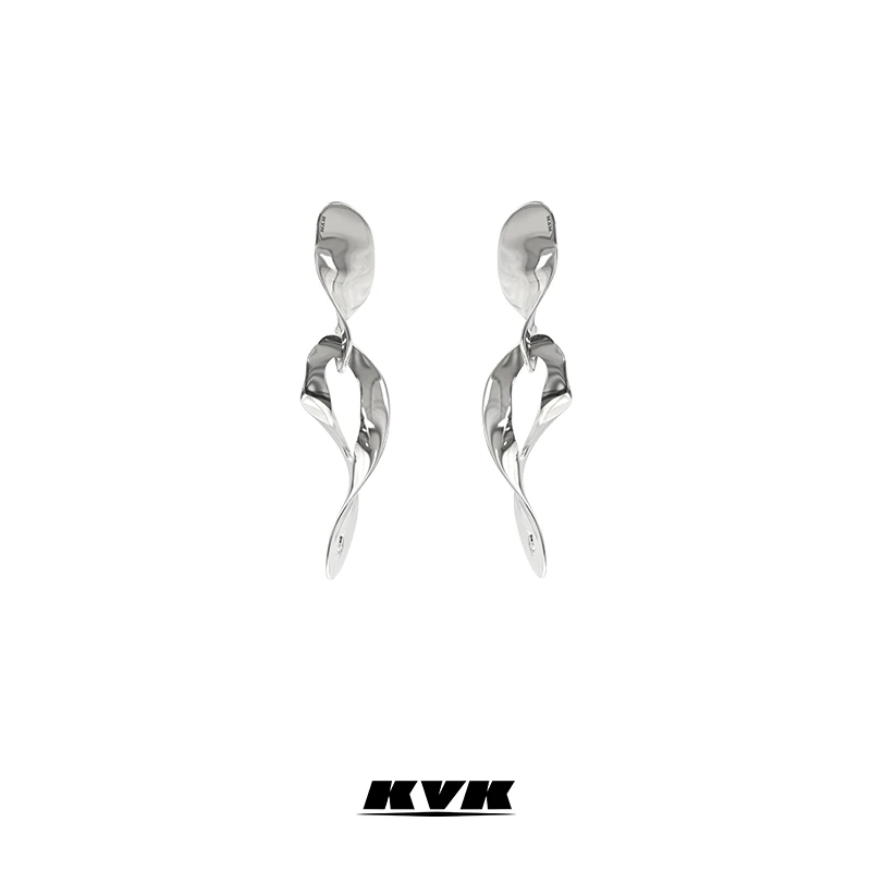 KVK 铜合金耳饰   CHAOS 混沌之序系列扭片耳钉