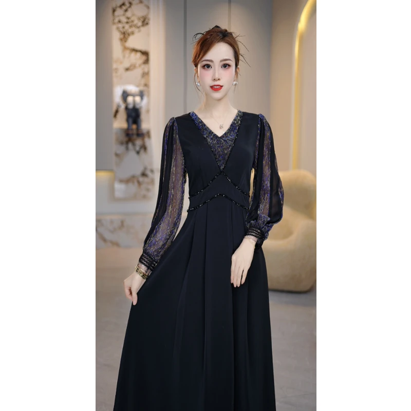 2024秋季新款大气遮肉显瘦轻奢高级贵气显气质时尚大方女装礼服裙