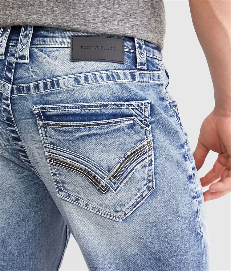 Bu*kle旗下高端系列柔软莱卡亲肤复古标准直筒男士牛仔裤BBLA1146