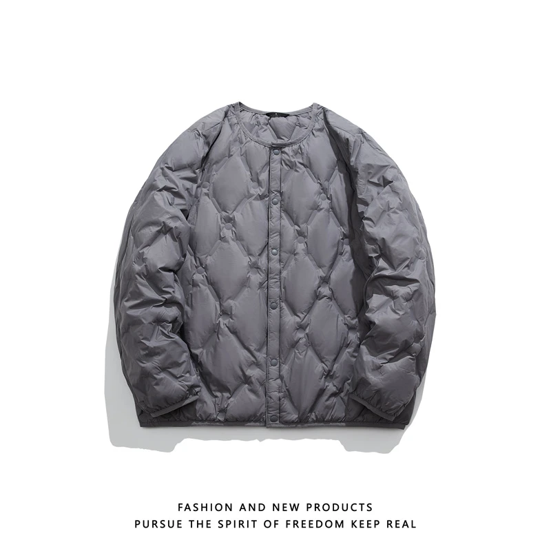 【90%鸭绒】轻薄羽绒服男女同款短款羽绒内胆无领内穿秋冬外套圆领