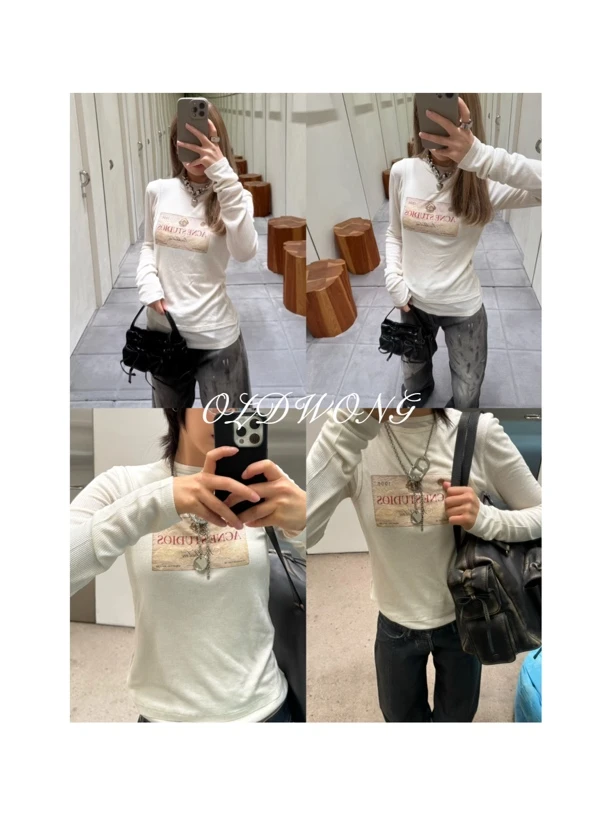 OLDWONG “假两件回归”松弛不经意万能长袖打底T恤