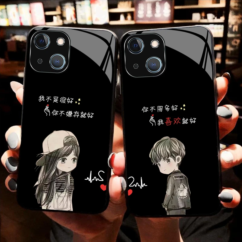 【苹果 vivo 华为 oppo 小米】喜欢就好玻璃壳苹果防摔全包手机壳