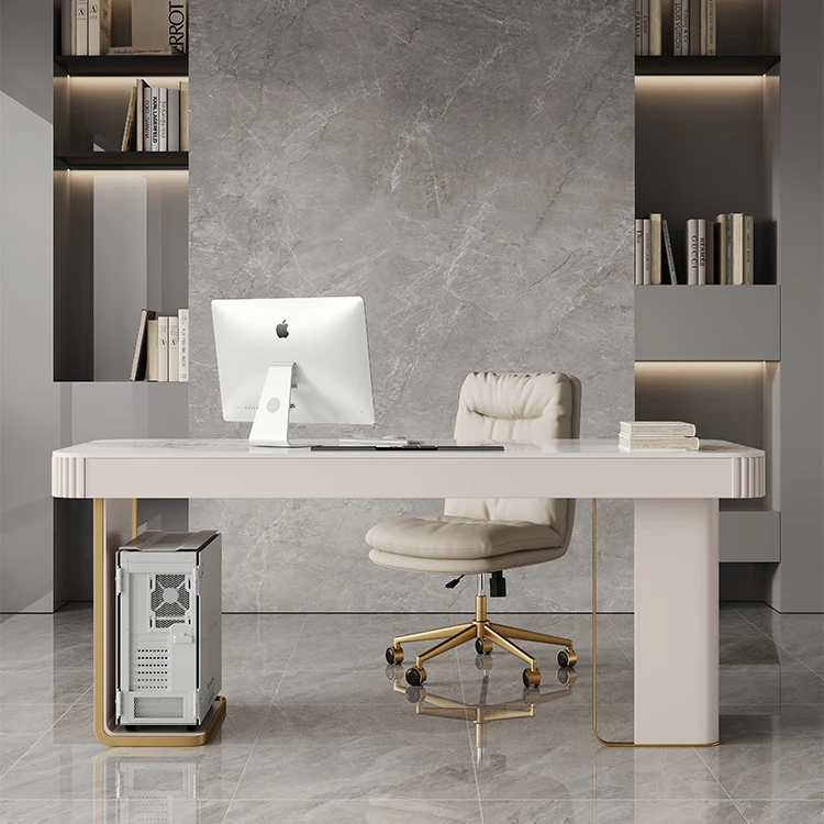 岩板轻奢书桌现代简约办公桌椅卧室书桌家用书房书桌椅办公桌轻奢