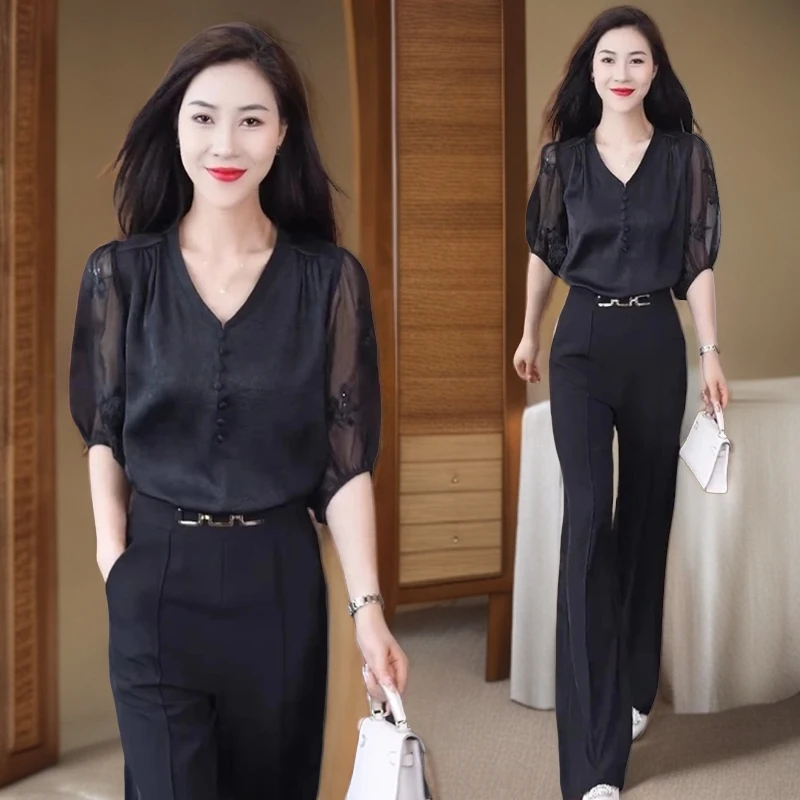 2024夏季新款高级感气质衬衫设计感女装洋气轻奢风小众显瘦上衣女