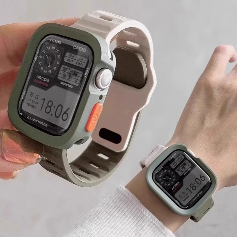 高颜值适用荣耀手表4/5表带腕带男女方块硅胶透气新拼色个性运动