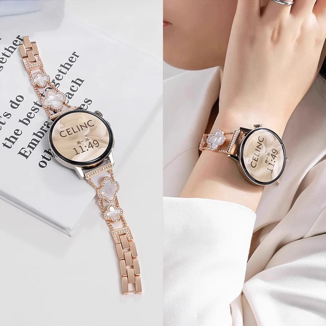 四叶草金属表链适用vivo watch5/3/GT2手表表带iQOO高级新款夏天