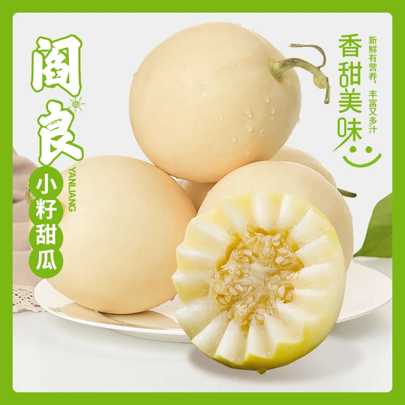 正宗阎良小籽甜瓜自然熟脆甜净重2.5-3斤现摘现发包邮 坏果包赔