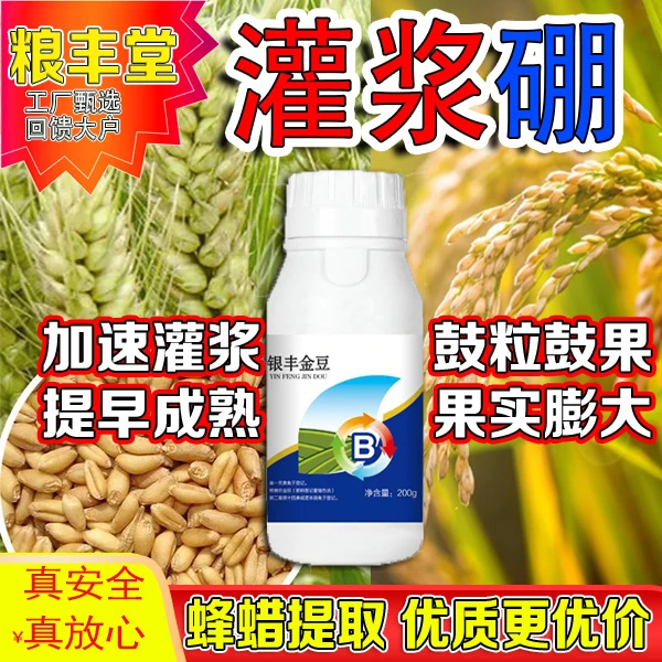 小麦灌浆硼/蜂蜡提取聚合硼肥1瓶10亩/穗大粒多营养液