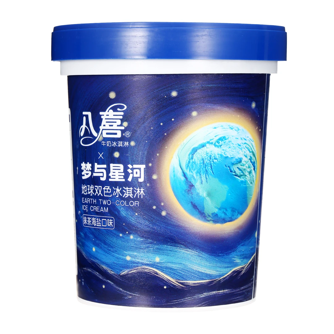 八喜 地球双色冰淇淋 抹茶海盐口味 550g/杯