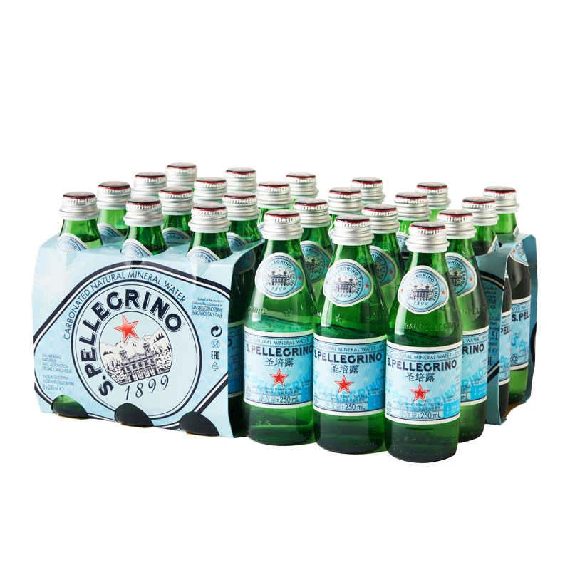 圣培露（S.Pellegrino）意大利天然矿泉水气泡水玻璃瓶250ml*24瓶