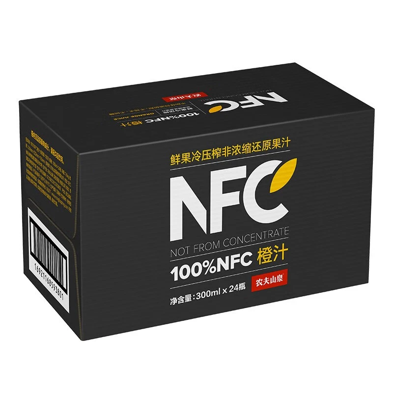 农夫山泉NFC橙汁果汁饮300ml*24瓶 整箱装100%山泉鲜果汁