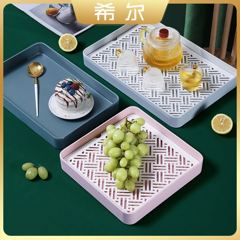 希尔家用客厅长方形茶室茶盘托盘沥水托盘北欧风功夫茶轻奢干泡台