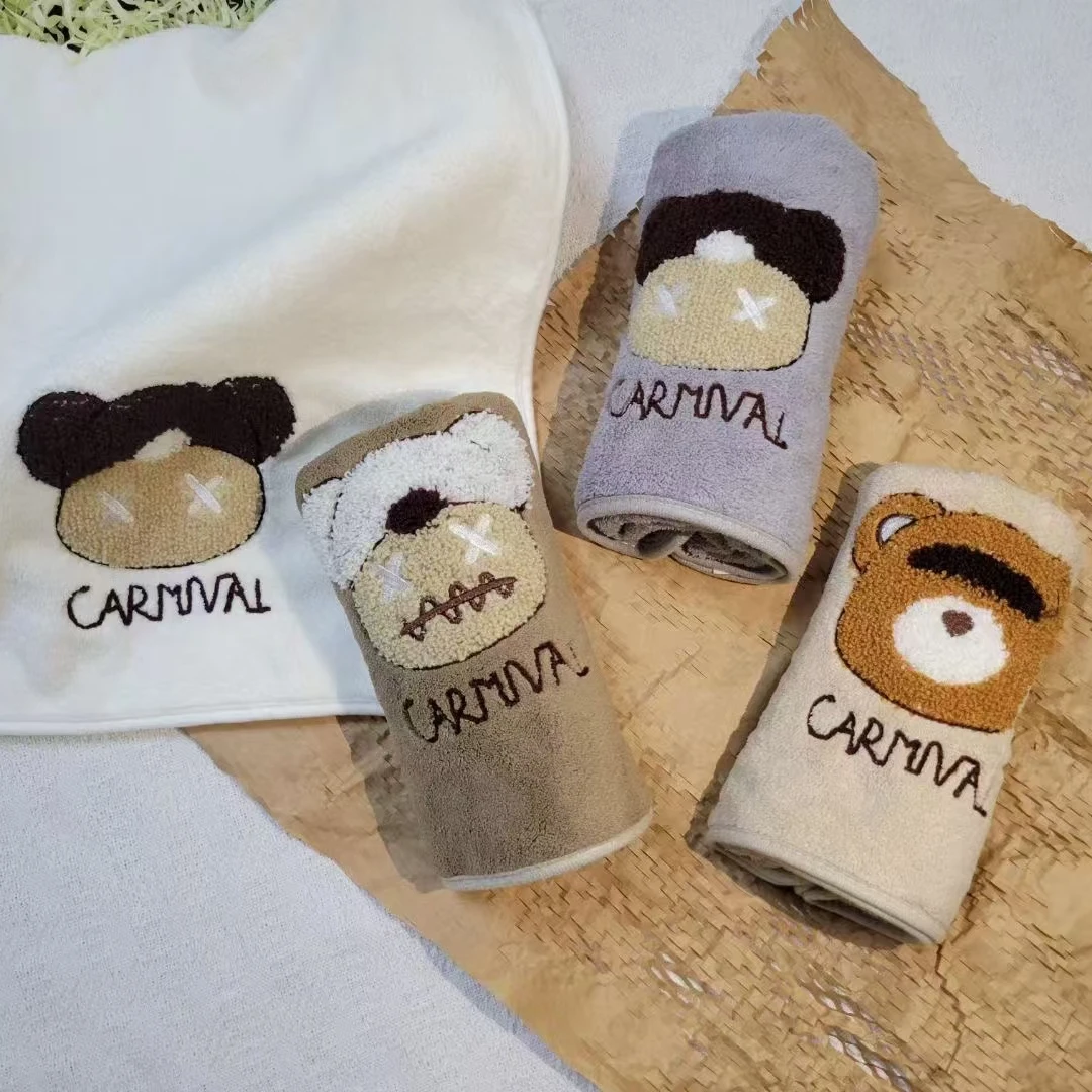 暴力熊珊瑚绒亲肤超吸水大毛巾35×75