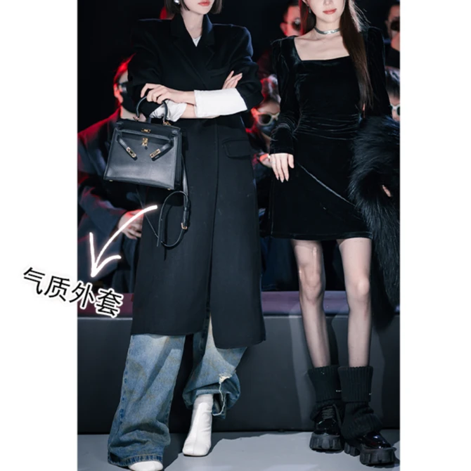 【花粉专享】【门面大衣】经典款系带中长双面呢大衣秋冬气质外套