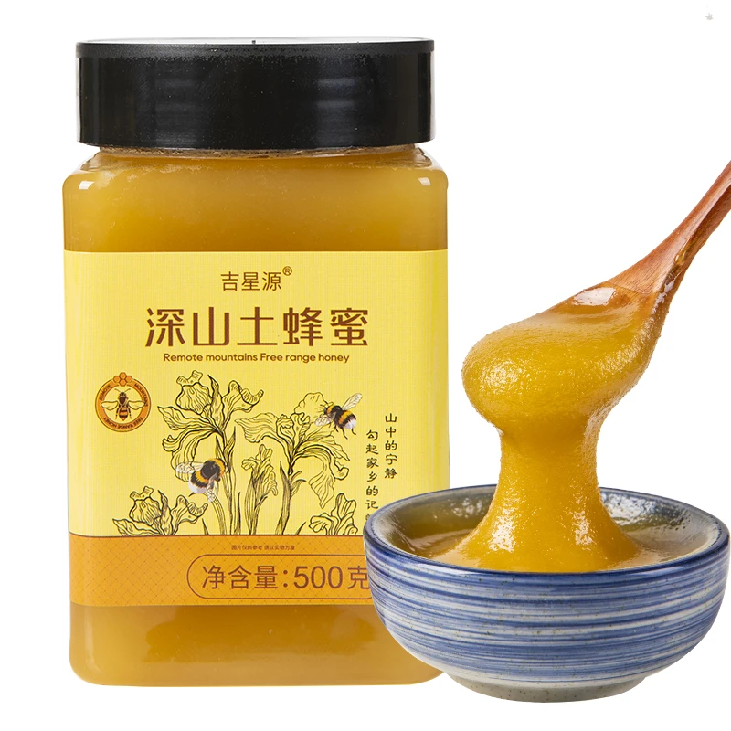 吉星源结晶土蜂蜜深山蜂蜜500克