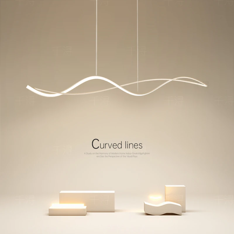 创意长条led吊灯简约现代餐厅灯客厅卧室灯饭厅餐桌灯饰中山灯具