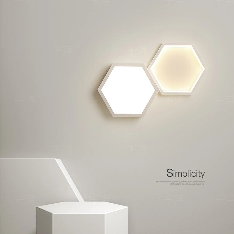 创意led壁灯简约现代卧室灯床头灯客厅背景墙灯楼梯灯过道玄关灯