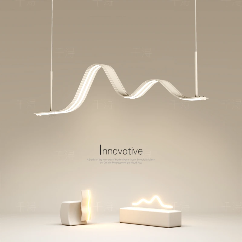 创意个性led吊灯简约现代长条餐厅灯饭厅餐桌吧台灯客厅餐厅吊灯