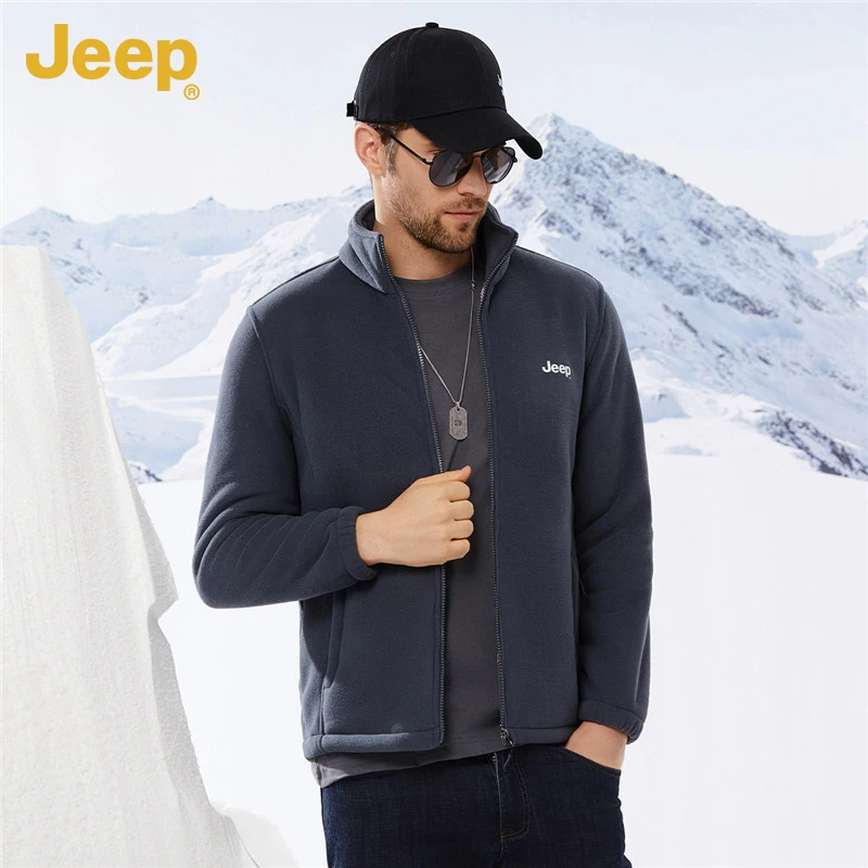 男士立领卫衣秋冬加绒加厚时尚刺绣外套柔软舒适双面保暖休闲上衣